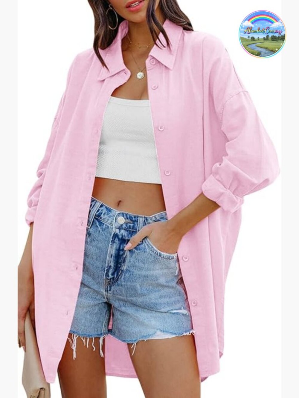 Oversized Button Down Shirt with Pockets